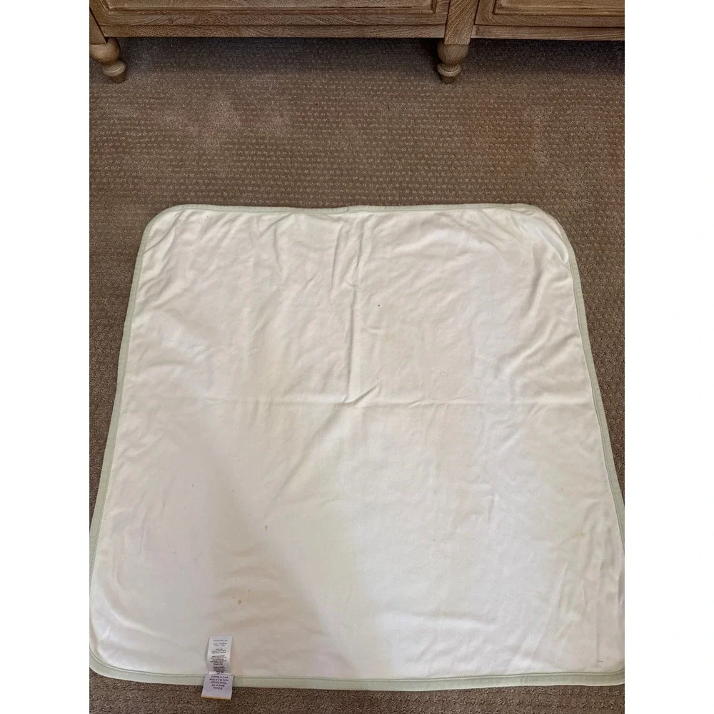 Disney Winnie the Pooh Cotton Receiving Blanket White Sage Green Vintage 2000's